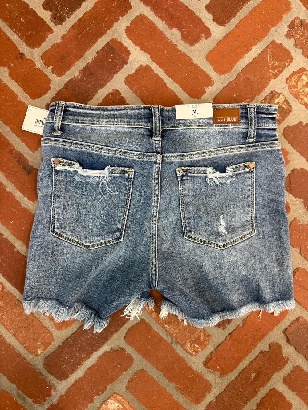 Judy Blue Distressed Denim Shorts - Light Blue - Picture 2 of 3